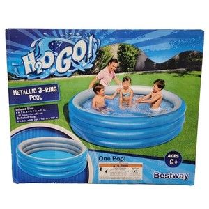 H2O GO Metallic 3 Ring Kids Pool - Brand New Summer Fun Outdoors Kids 6 & Up